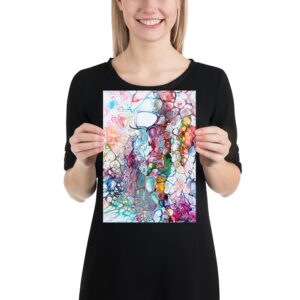 Lille plakat med et abstrakt kunst motiv i flotte farver - perfekt til billedvægge og små vægge - Prime IV 20x30 cm