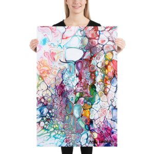 Stor kunstplakat der passer til vægge hvor der er meget plads - i stuen soveværelset spisestuen badeværelset og entréen - Prime IV plakat med kunst 60x90 cm