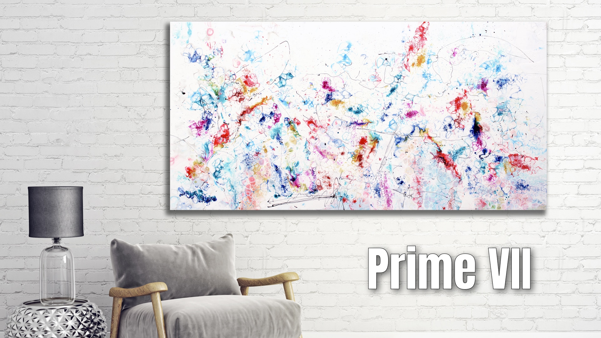 Prime VII maleri - store abstrakte malerier er abstrakt kunst der passer perfekt på væggen i stuen