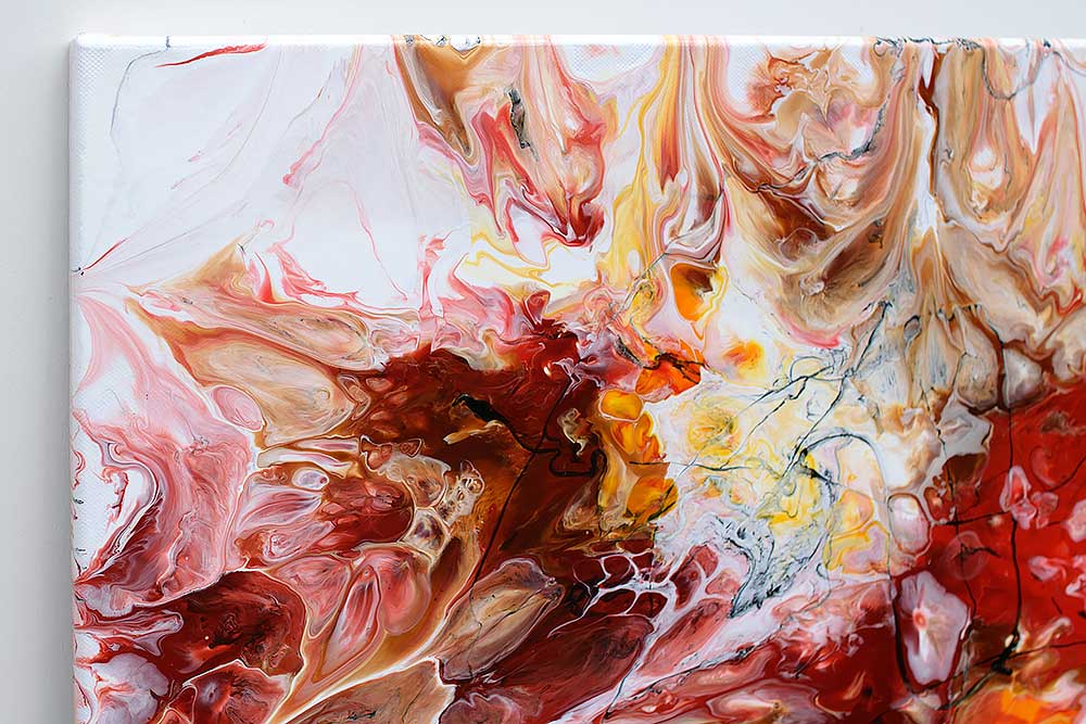 Abstrakte malerier med flotte detaljer og dejlige farver - Pulse I 70x140 cm