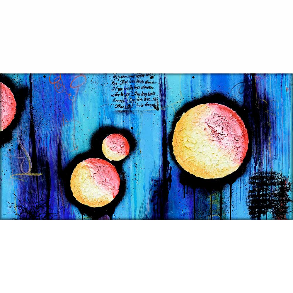 Print på lærred i dejlige farvenuancer - Sphere II 70x140 cm