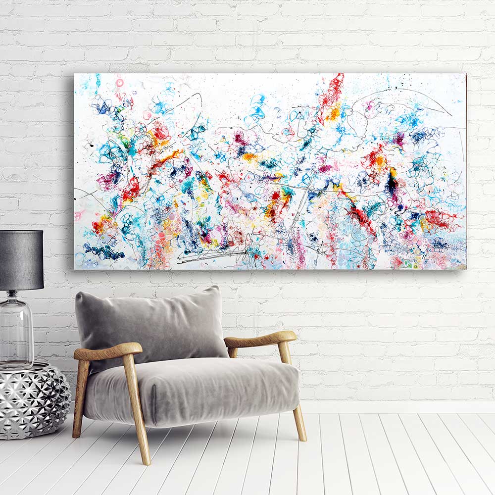 Store malerier er flotte billeder til væggen i stuen - Prime VII 100x200 cm