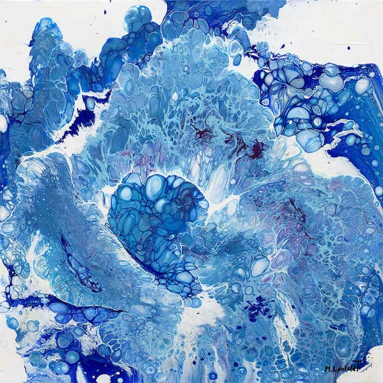 Maleri i abstrakt moderne design i blå farvetoner - Blues I 60x60 cm