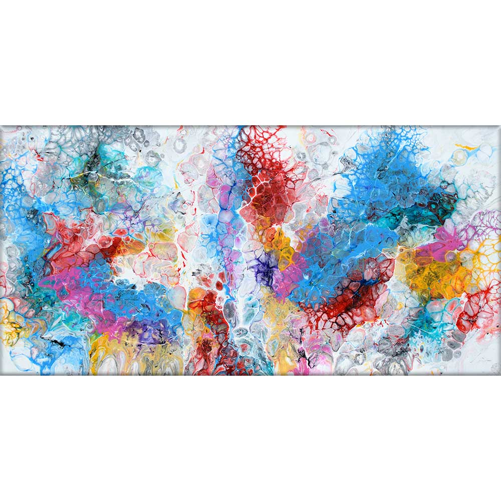 Moderne akrylmaleri med flotte stærke farver i en eksklusiv kvalitet Unbound II 70x140 cm