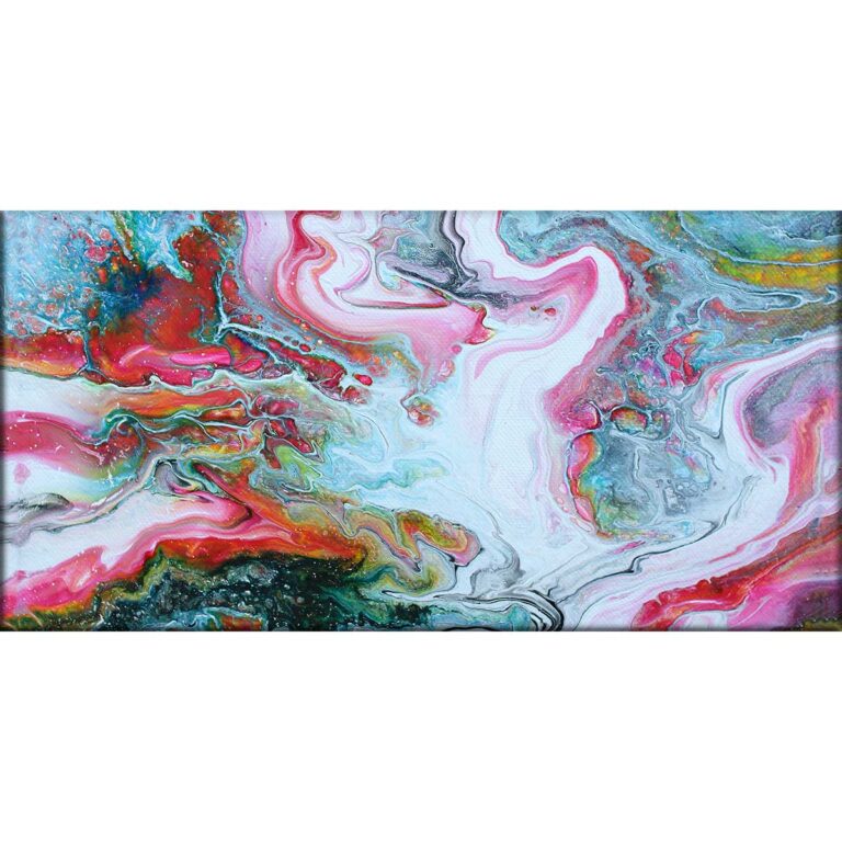 Kunst billeder på lærred i abstrakt design med flotte farver Flows I 70x140 cm