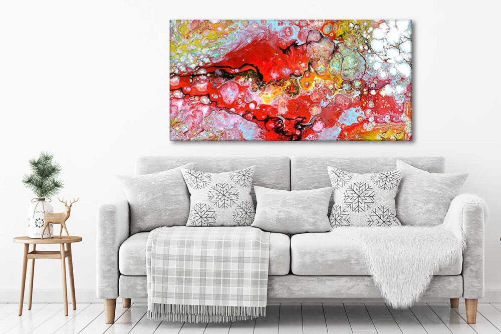 Kunst print på hør lærred i skønne farver til hjemmet Essence I 70x140 cm