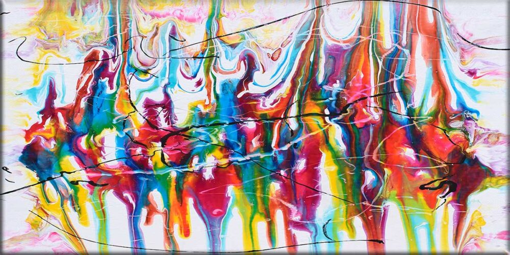 Moderne kunst tryk på lærred i flotte farver Heroic I 70x140 cm
