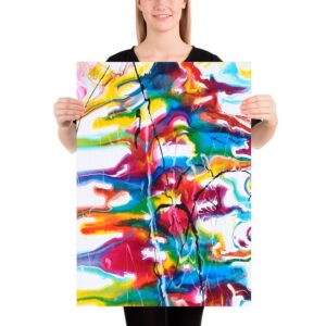 Udtryksfuld farverig plakat med moderne kunst Heroic I 50x70 cm