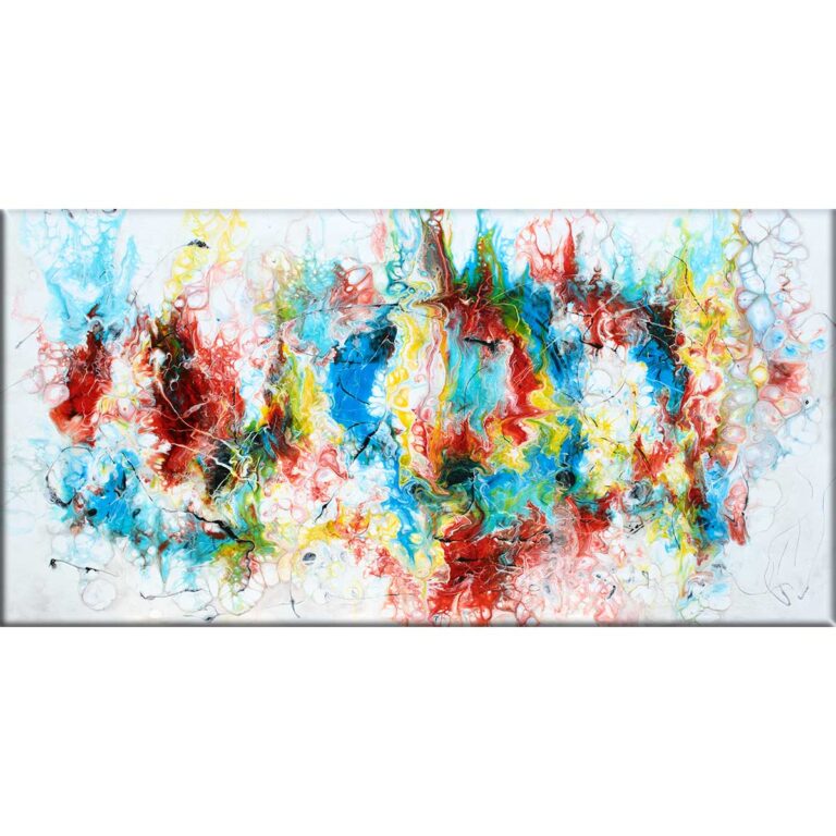 Flot abstrakt kunst på lærred med klassiske farver og fine detaljer Pulse II 70x140 cm