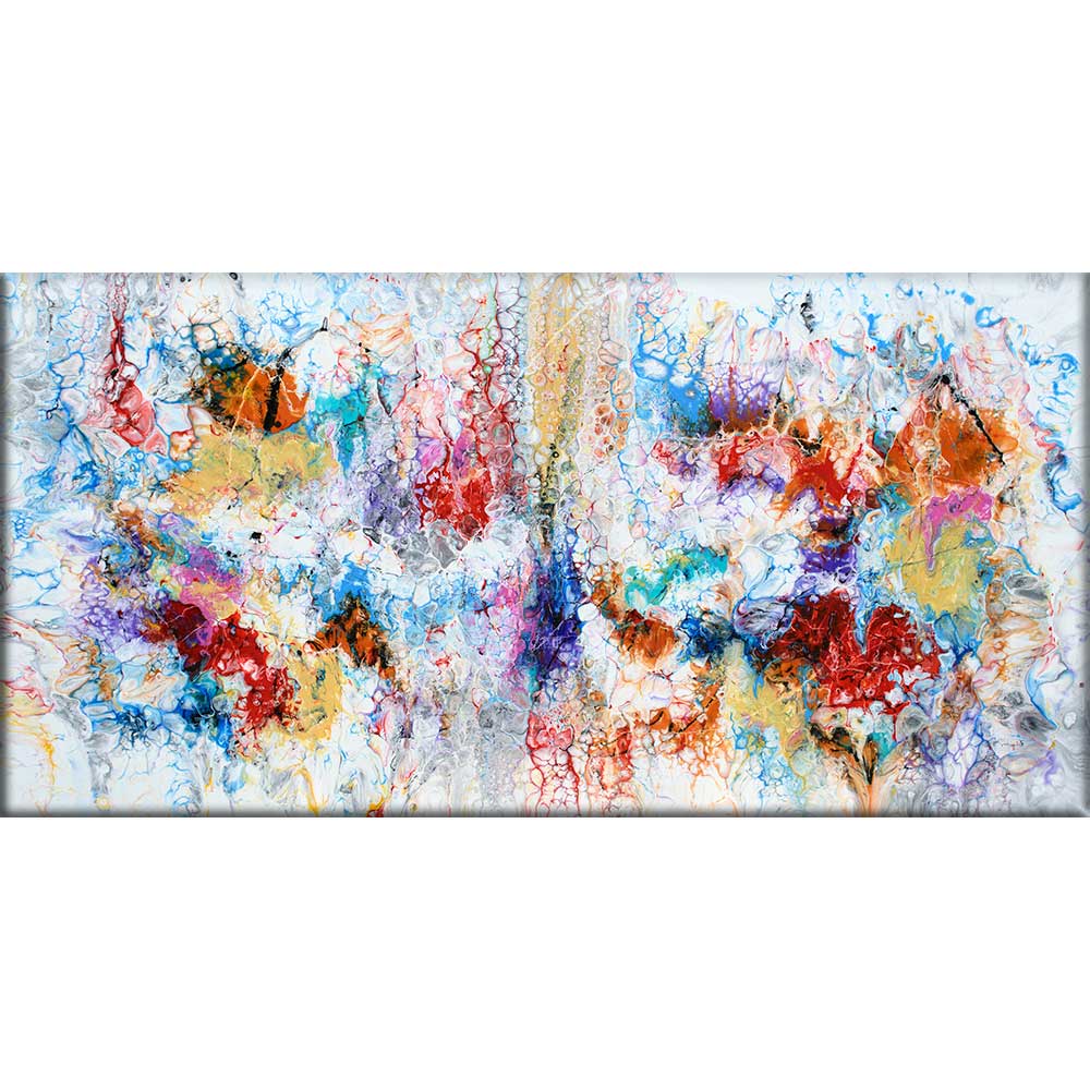 Abstrakt kunstmaleri i moderne design med klassiske farver Unbound IV 70x140 cm