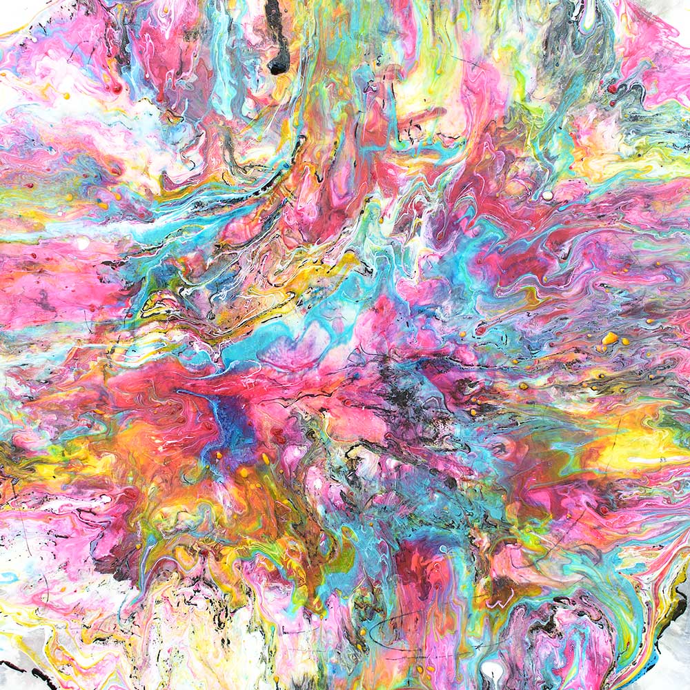 Abstrakt maleri i eksklusivt design med skønne moderne farver Shades I 60x60 cm