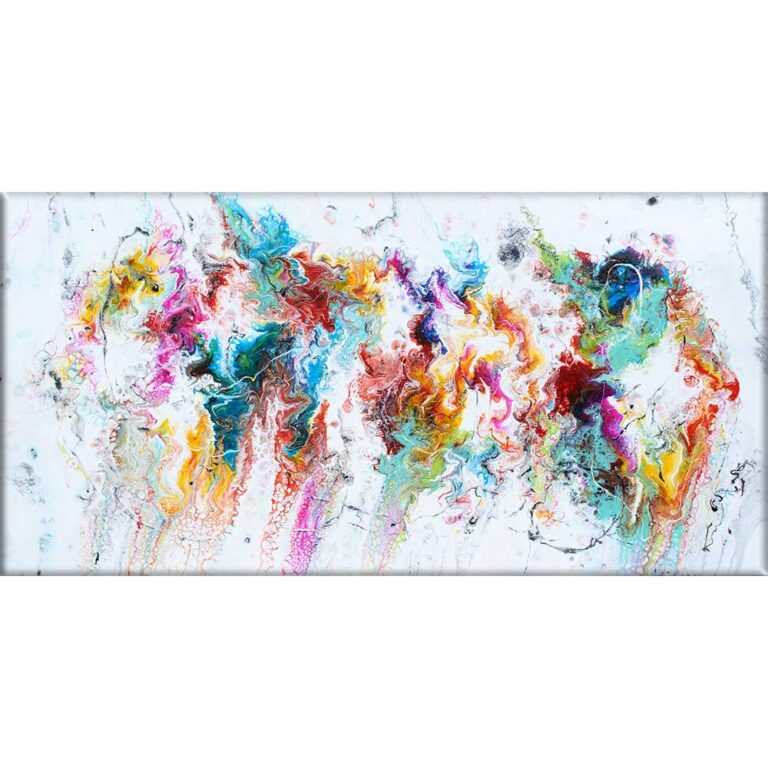 Maleri i abstrakt stil med flotte farver Unite III 70x140 cm