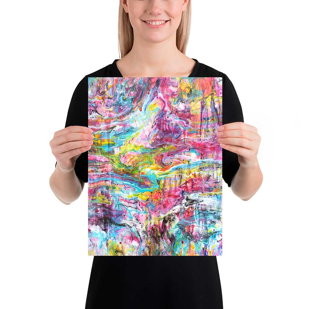 Farverig kunstplakat til billedvæg Shades II 30x40 cm
