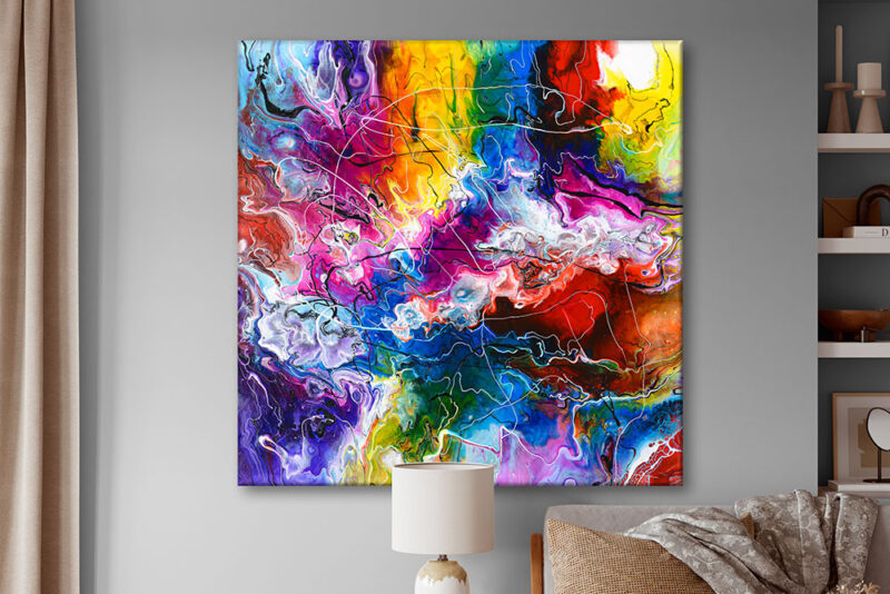 Abstrakt kunst med farver