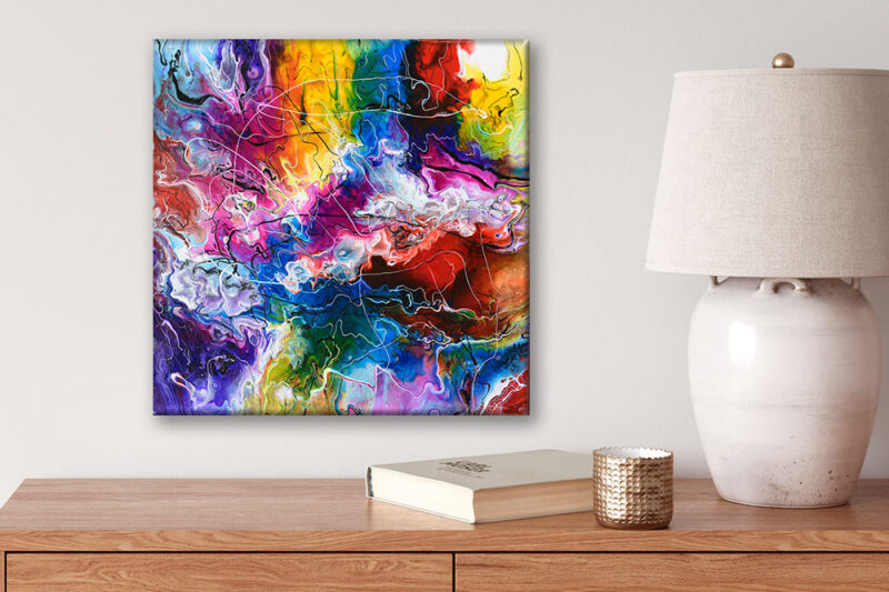 Abstrakt farverig dansk kunst