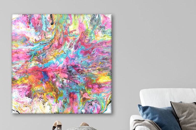 Malerier abstrakt med flotte farver