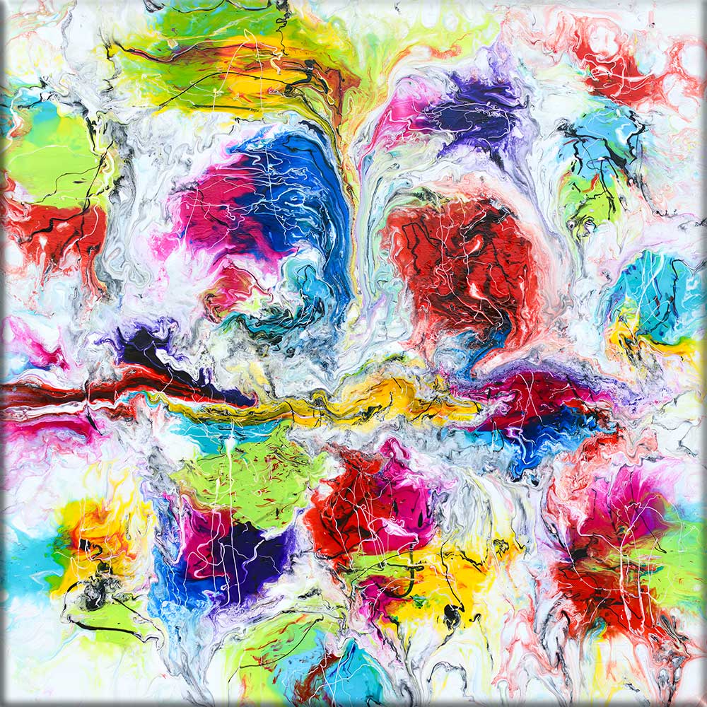 Abstrakt kunst maleri Mindful IV 100x100 cm