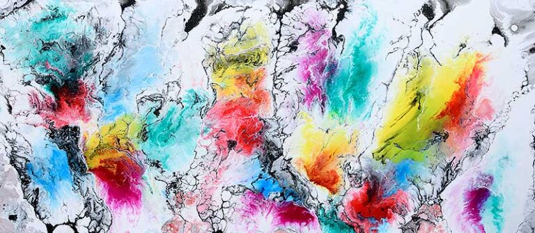 Altitude I &ndash; stort farverigt maleri