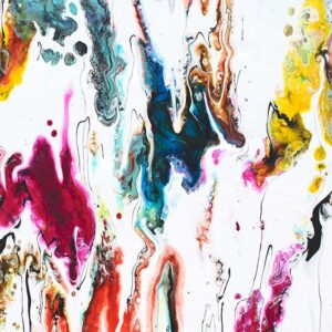Detaljer af et stort maleri Alloy III 70x140 cm