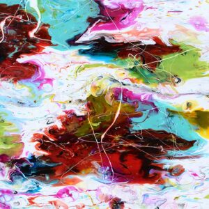 Detaljer fra et abstrakt maleri til væggen Stellar V 100x100 cm
