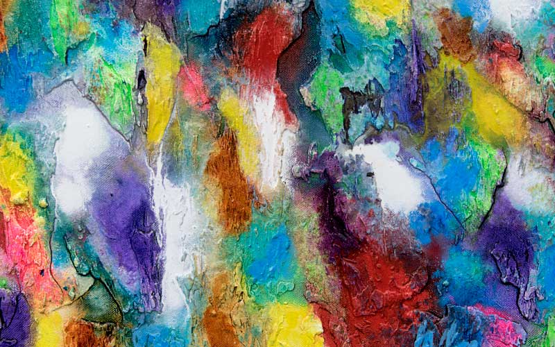 Udsnit af flot maleri i skønne farver Alteration III 80x60 cm
