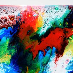 Udsnit af maleri i klassiske farver Brilliance III 60x60 cm