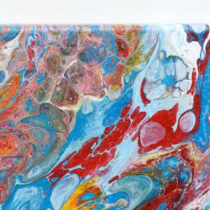 Hjørneudsnit af maleri i røde farver Emotions I 60x60 cm