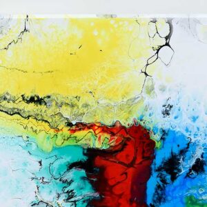 hjørneudsnit af stort maleri Elevation III 80x180 cm
