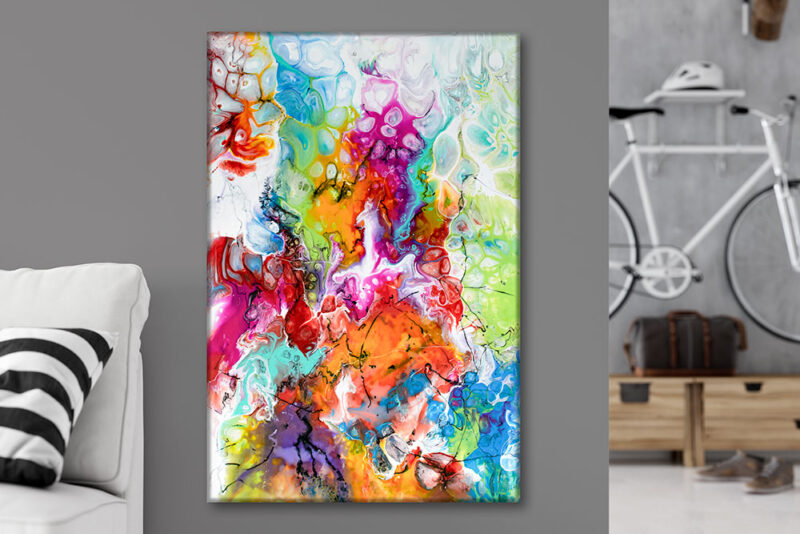 Farverigt tryk på canvas til din bolig Fusion VII