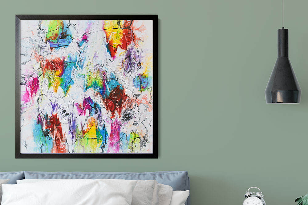 Plakat kunst abstrakt til dit soveværelse Opus III