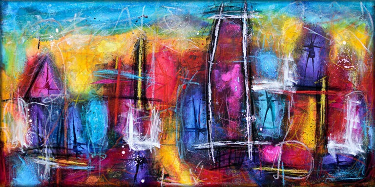 Abstrakt kunst l&aelig;rredsbillede Faith I