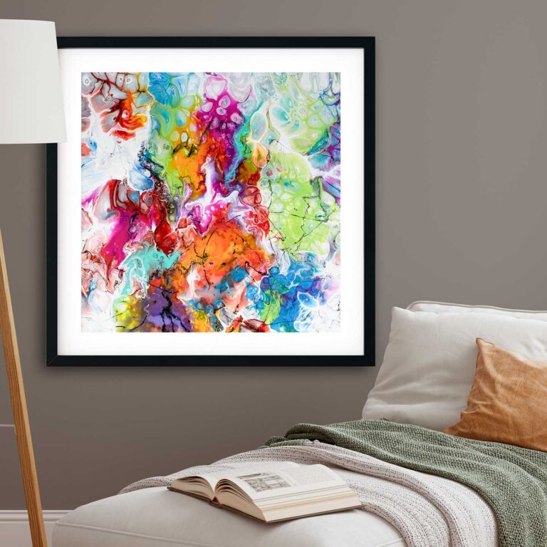 Moderne kunstplakater med masser af farver