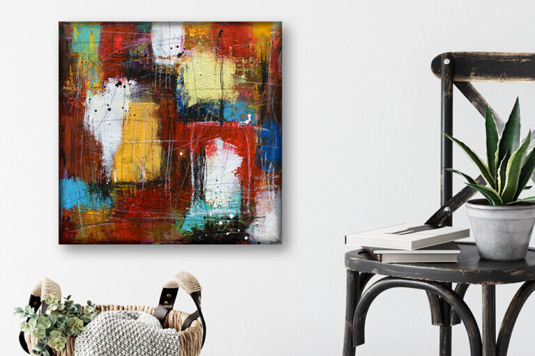 Billeder til væggen – kunstbilleder over kurv med afbalanceret udtryk