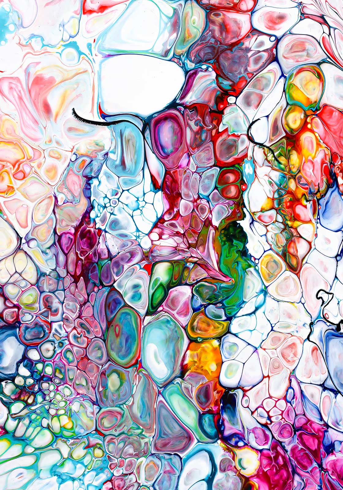 Abstrakte moderne og farverige plakater med motiver baseret på originale malerier fra Michael Lønfeldt