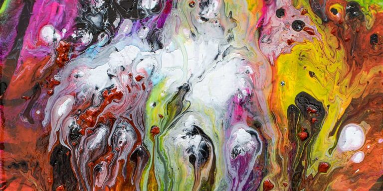 Burst IV - stor plakat farverig