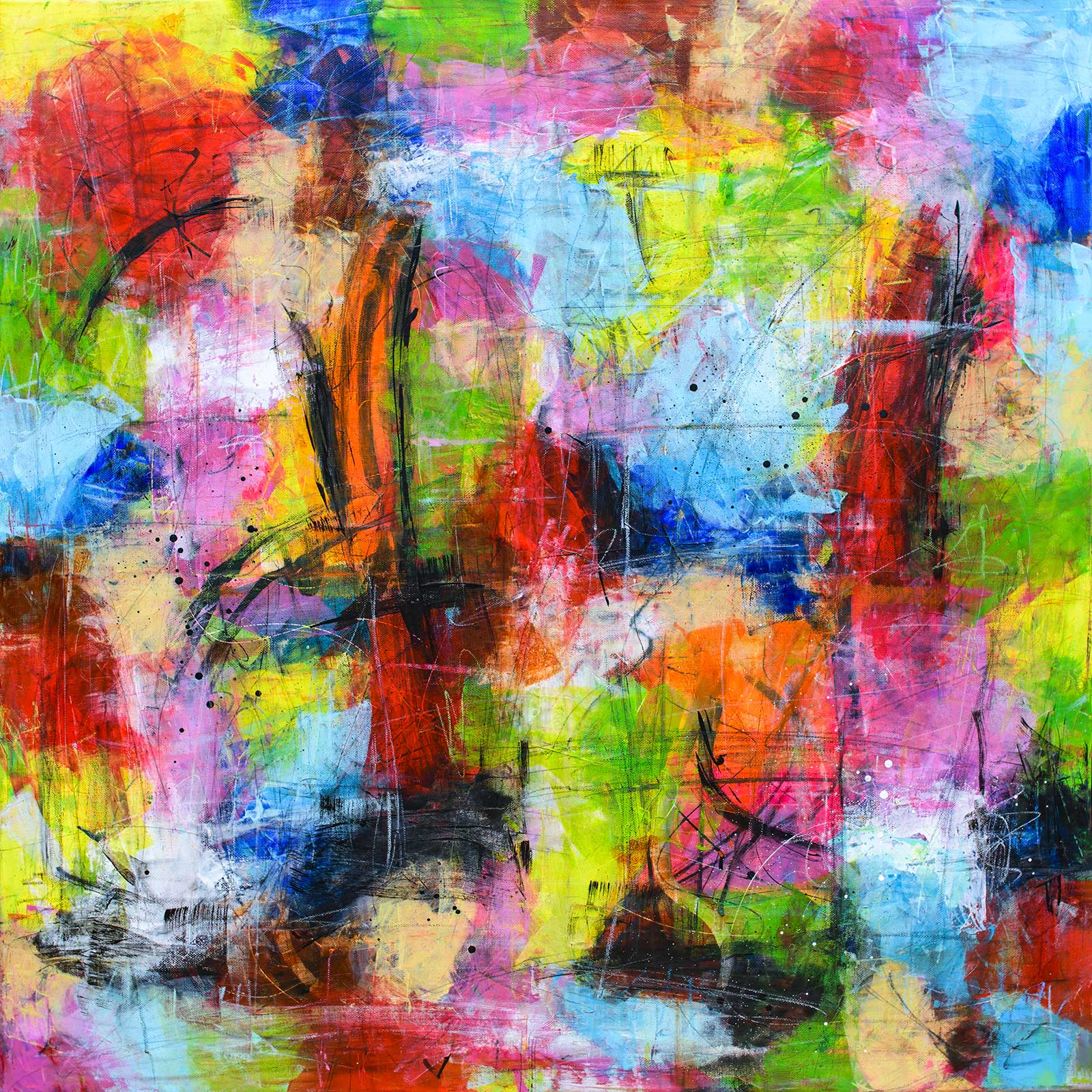 Farverige malerier med energi dybde og farvespil