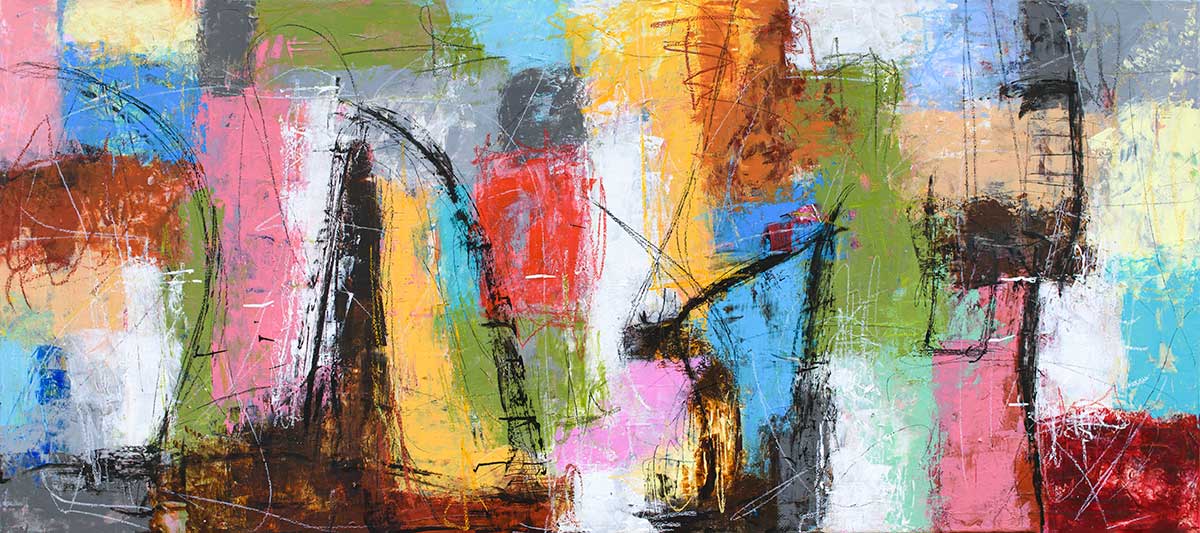 Store moderne malerier til salg med markant udtryk og stærk komposition