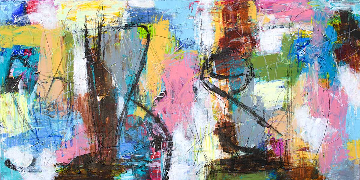 Originale malerier skabt af Michael Lønfeldt med lag-på-lag struktur og dybe farver