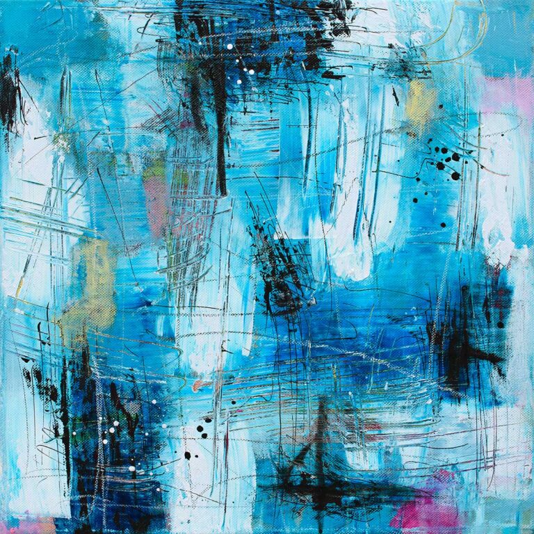 Små malerier i moderne stil med rolige farveforløb og afbalanceret struktur til til stuen og mindre vægflader