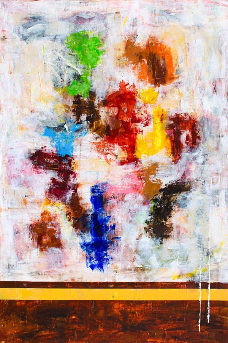 Stort moderne maleri med tydeligt fokus og klar retning