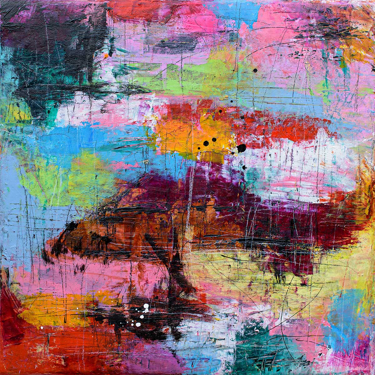 Unikke malerier med fokus på struktur, balance og et samlet abstrakt udtryk