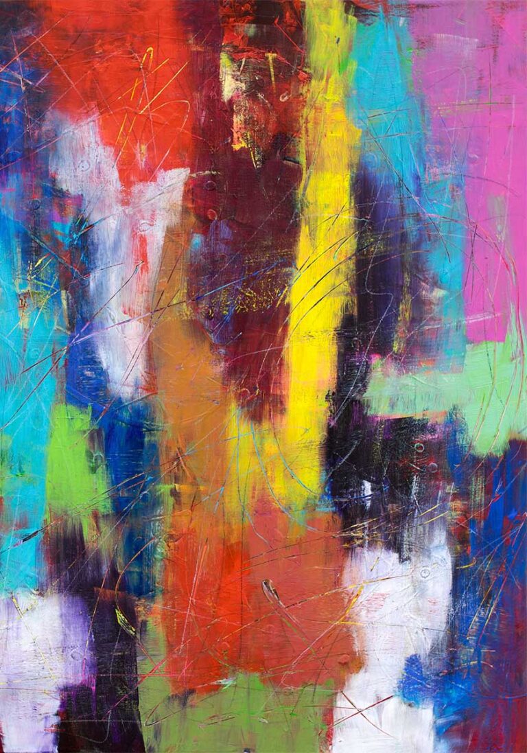 Enfold IV - abstrakt plakat med farver