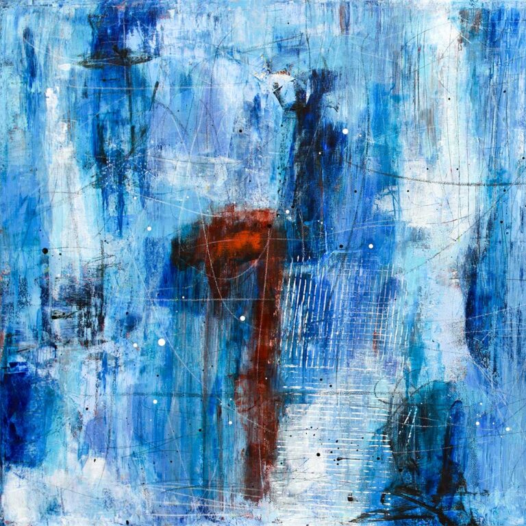 Tides II - moderne kunstplakat bl&aring;