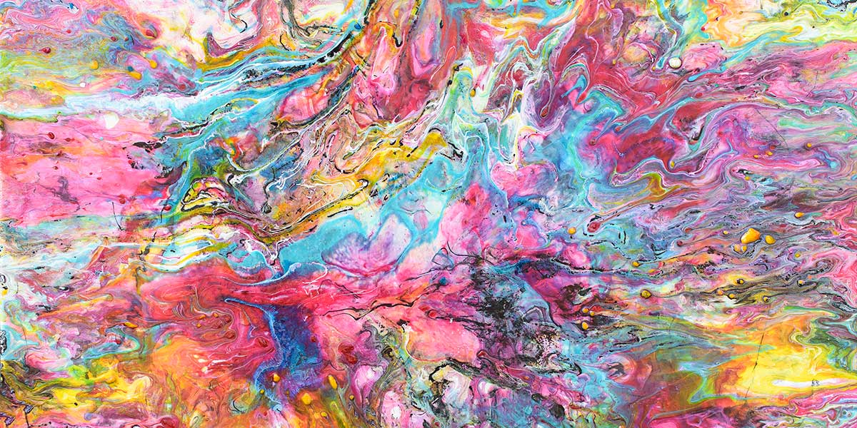 Shades V - lærredsbillede med farverig kunst